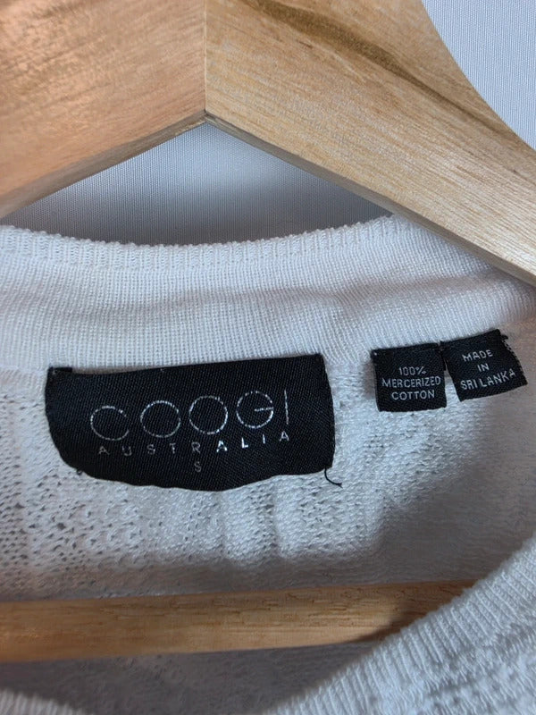 Vintage Coogi Australia Textured 3D Knit Jumper White - Size S