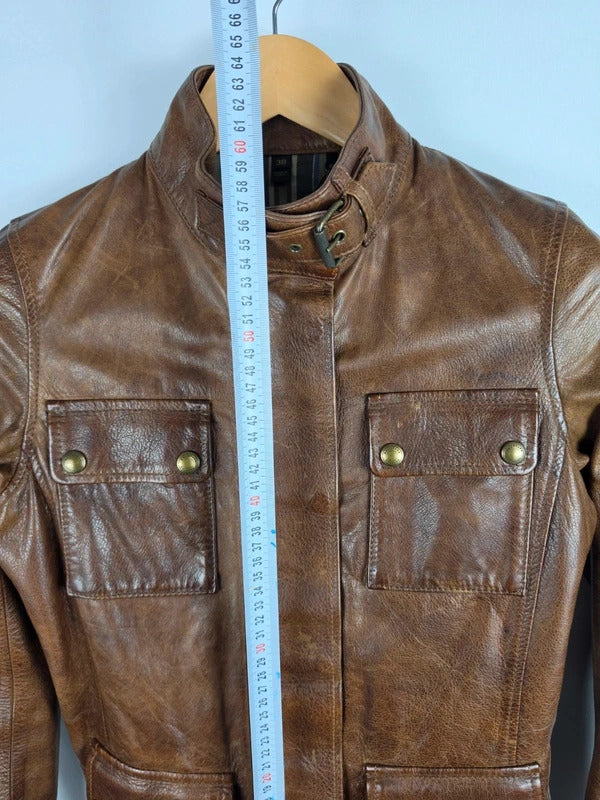 Belstaff Triumph 2.0 Brown Leather Biker Jacket – IT 38 / UK 6