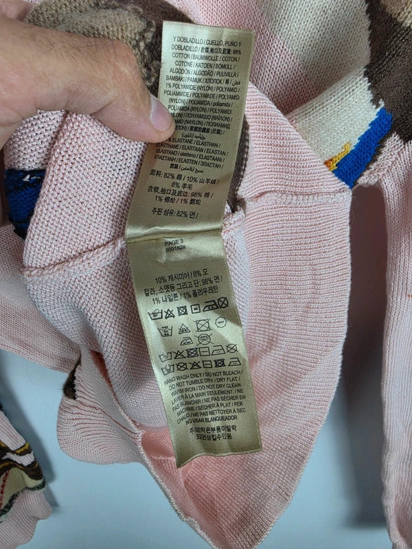 Burberry Pale Pink Mallard Duck Chain Knit Jumper – Size S