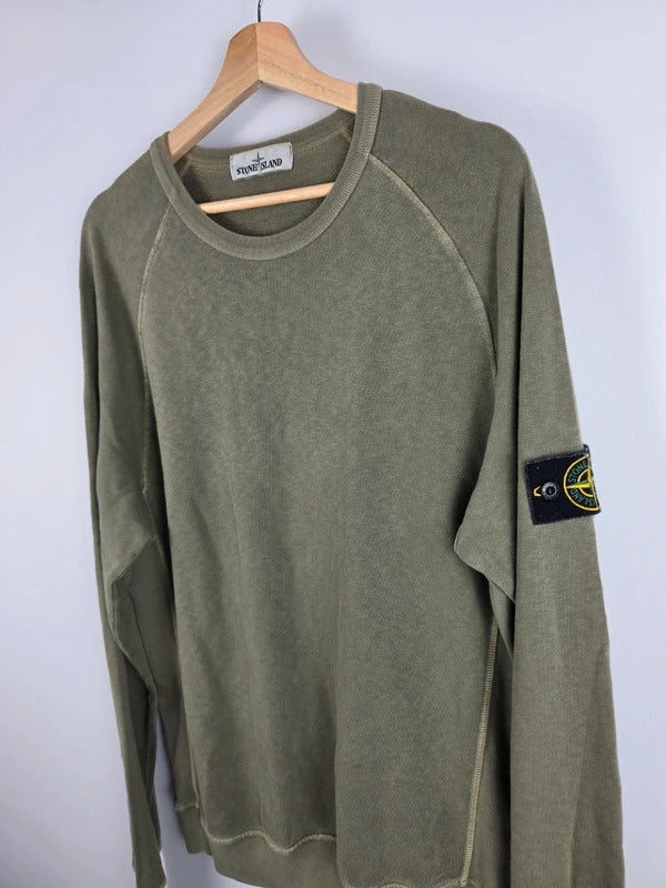 Stone Island Khaki Green Raglan Sweatshirt – Size L