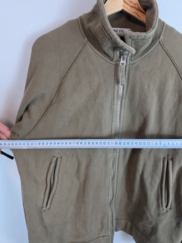 Stone Island SS2007 Heavy Cotton Fleece Jacket Olive Green Size M