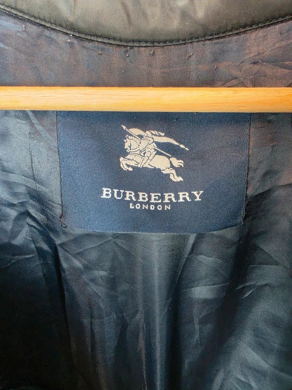 Vintage Burberry Nova Check Lined Field Jacket Coat Dark Grey / Black - Size 5 (XL)