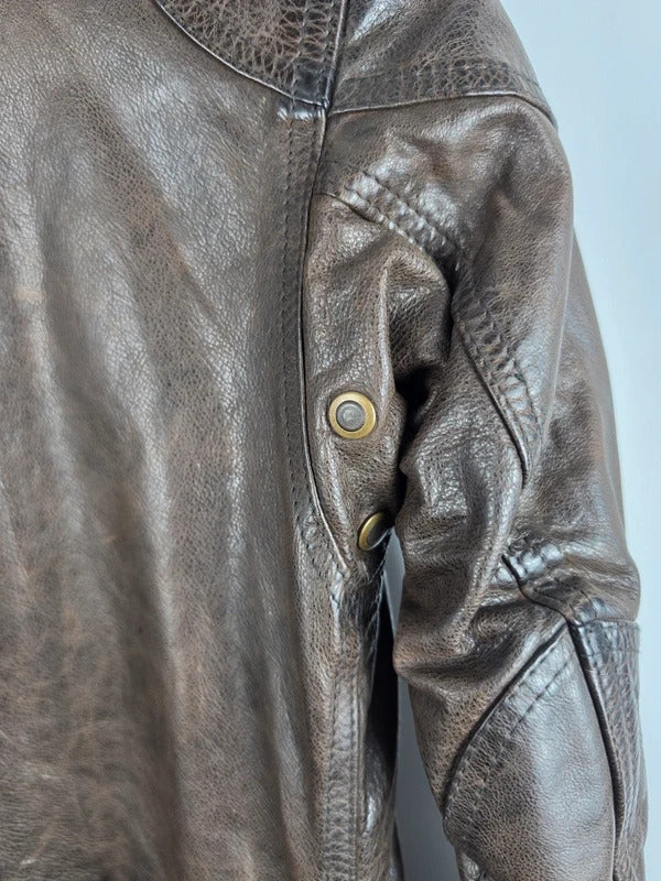 Belstaff Panther 1966 Dark Brown Leather Field Jacket – IT 40 / UK 8