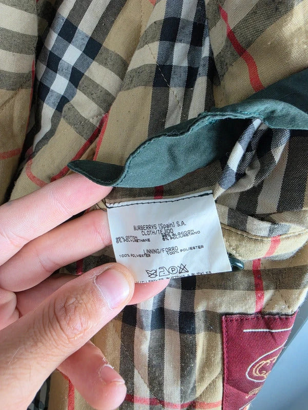 Vintage Burberrys Green Field Jacket Nova Check Lining – Size 50 XL