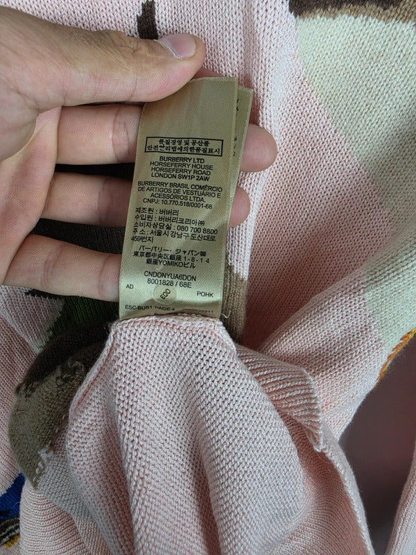 Burberry Pale Pink Mallard Duck Chain Knit Jumper – Size S