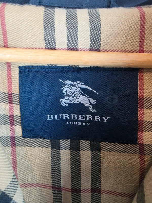 Burberry London Navy Harrington Jacket Nova Check Lined Size 52 Large