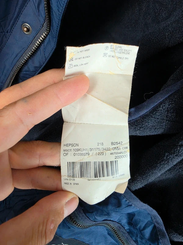 Vintage Burberry Quilted Jacket Men's Navy Fleece Lined Coat - Size M