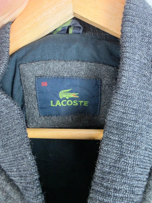Lacoste Grey Wool-Blend Bomber Jacket – Size 56 (XL)