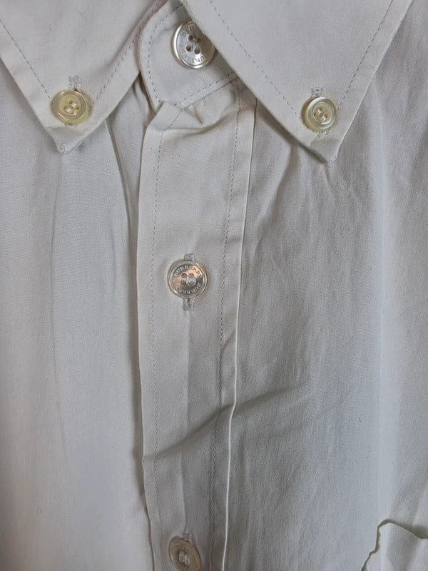 Burberry Brit Off-White Long Sleeve Shirt Nova Check Trim Cuffs - XL