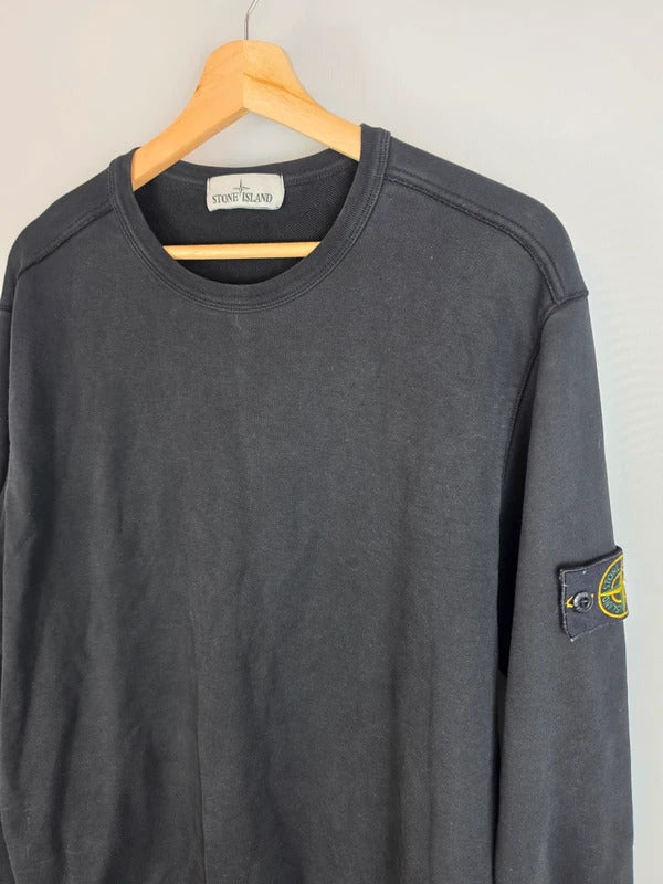Stone Island Garment Dyed Black Jumper Sweatshirt - Mens XL