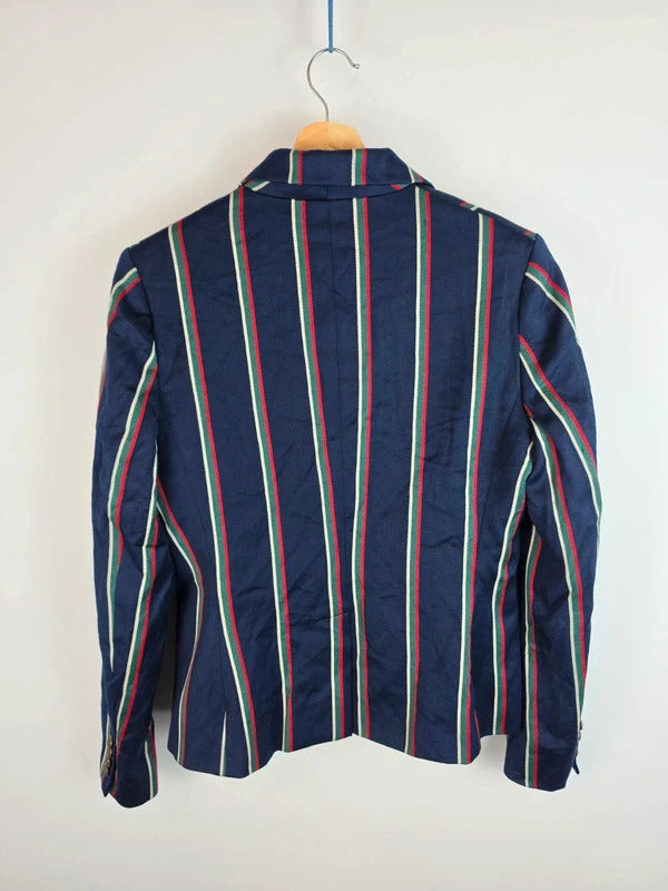 Polo Ralph Lauren Regatta Stripe Crest Wool Blend Blazer - Size 8
