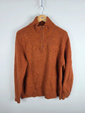 Burberry London Wool Blend Quarter-Zip Sweater Rust – Size 7 ( L )