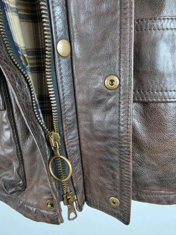 Belstaff Panther 1966 Dark Brown Leather Field Jacket – IT 40 / UK 8