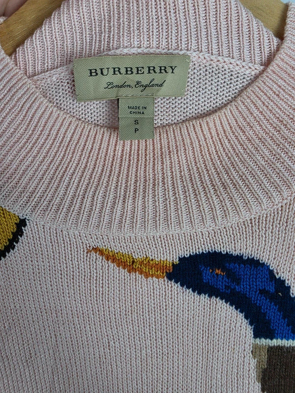Burberry Pale Pink Mallard Duck Chain Knit Jumper – Size S