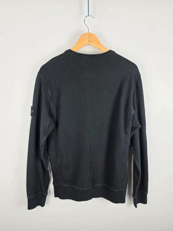 Stone Island Black Crewneck Sweatshirt Size L Classic Badge SS18