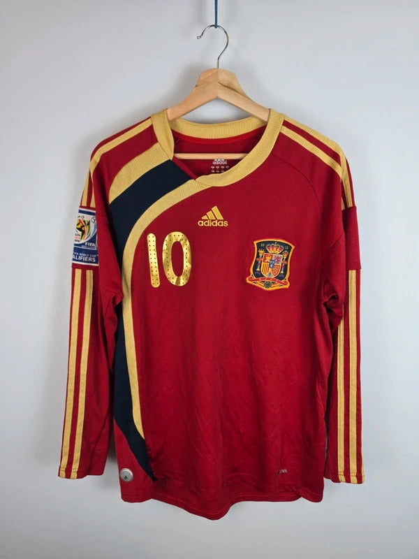 Vintage Spain 2008 Long Sleeve Home Shirt - #10 Fabregas - Size M