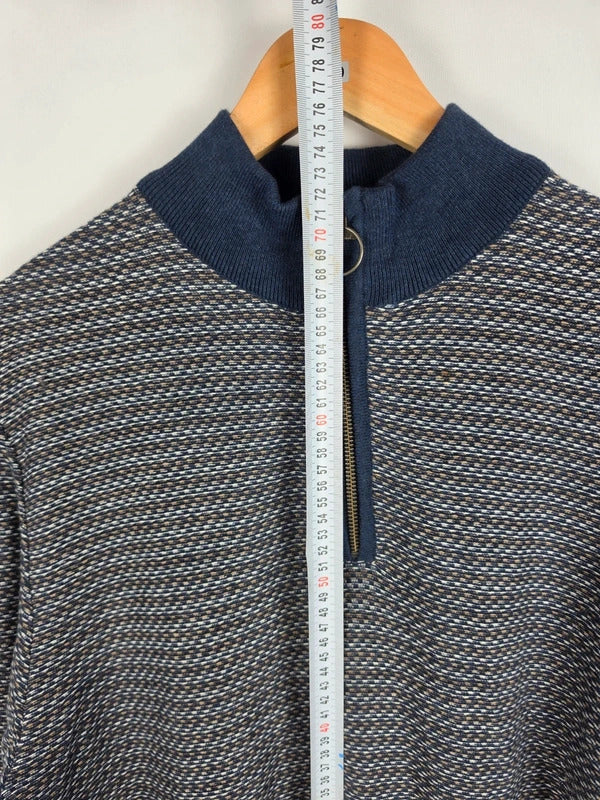Barbour Jacquard 1/4 Zip Knit Jumper – Size L