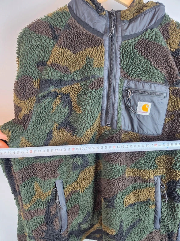 Carhartt WIP Prentis Pullover Fleece Jacket Camo Laurel - Size S