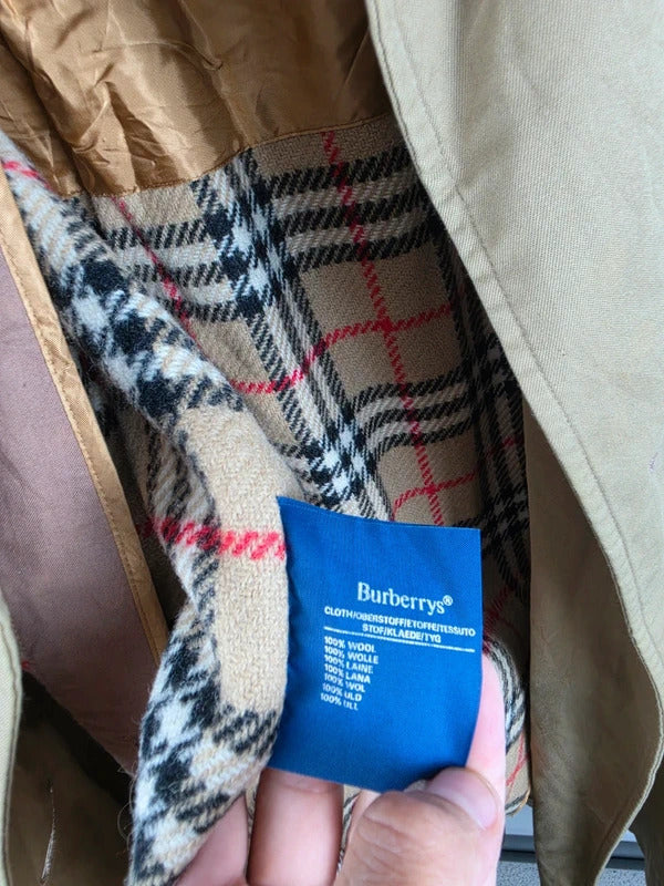 Burberrys Long Trench Coat – Honey, Wool Liner, Size 16 Long, Made in England