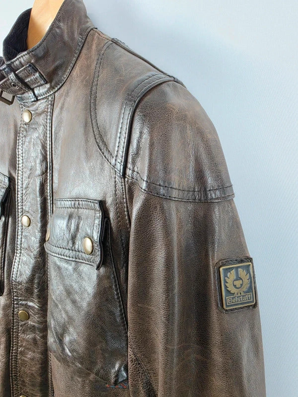 Belstaff Panther 1966 Dark Brown Leather Field Jacket – IT 40 / UK 8