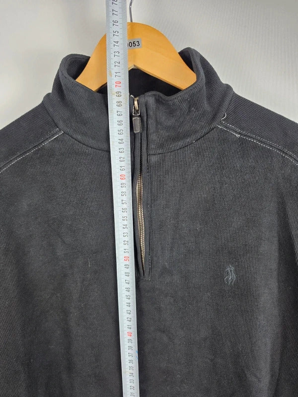 Polo Ralph Lauren Black Quarter-Zip Cotton Pullover – Size L