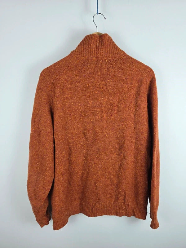 Burberry London Wool Blend Quarter-Zip Sweater Rust – Size 7 ( L )