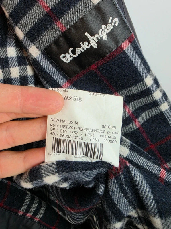 Vintage Burberry Nova Check Lined Field Jacket Coat Dark Grey / Black - Size 5 (XL)