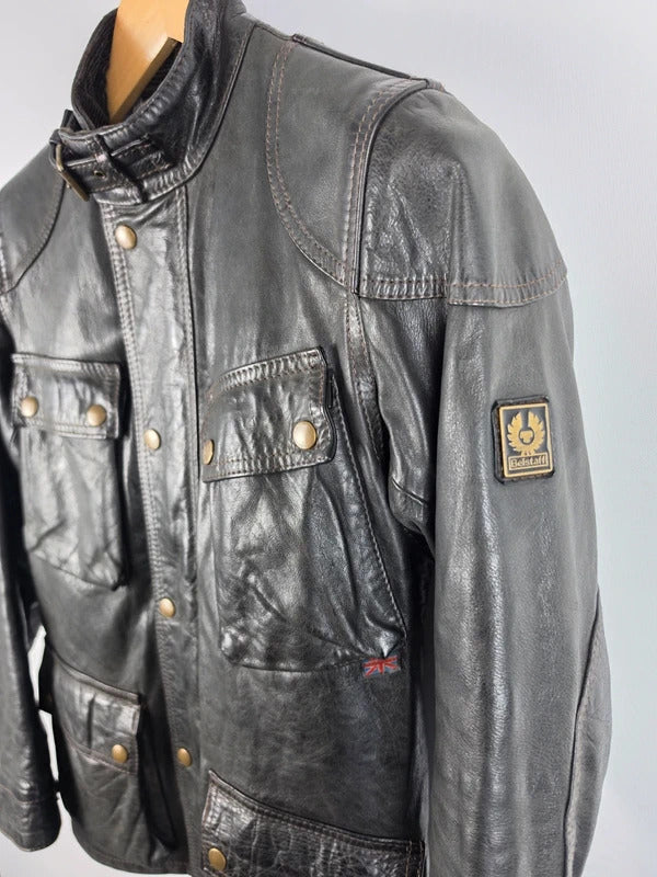 Belstaff Panther 1966 Black Leather Field Jacket – IT 42 / UK 10, Gold Label