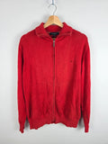 Burberry London Red Cotton Full-Zip Knit Cardigan – Size 6 ( L )
