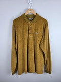 Chemise Lacoste Mustard Velour Long-Sleeve Polo – Size XL