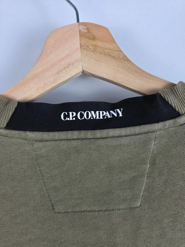 C.P. Company Khaki Lens Sleeve Crew Neck Sweatshirt – Size L
