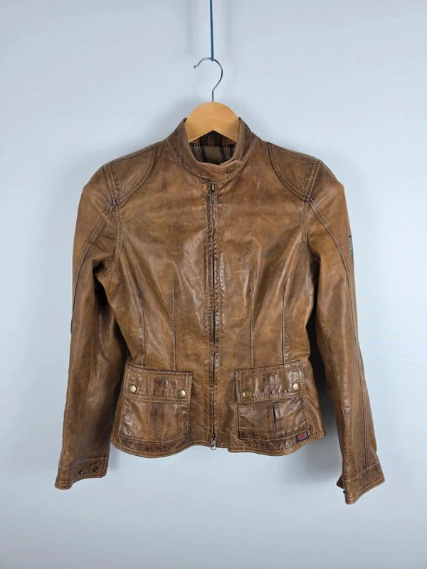 Belstaff Naima Brown Leather Jacket – Size IT 40