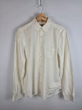 Burberry Brit Off-White Long Sleeve Shirt Nova Check Trim Cuffs - XL