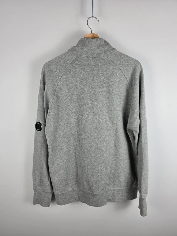 C.P. Company Grey Half-Zip Lens Sleeve Jumper – Size M