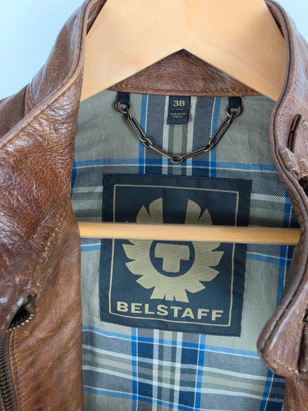 Belstaff Triumph 2.0 Brown Leather Biker Jacket – IT 38 / UK 6