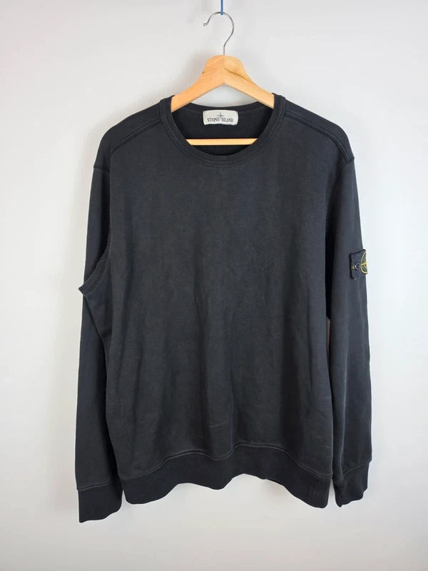 Stone Island Garment Dyed Black Jumper Sweatshirt - Mens XL