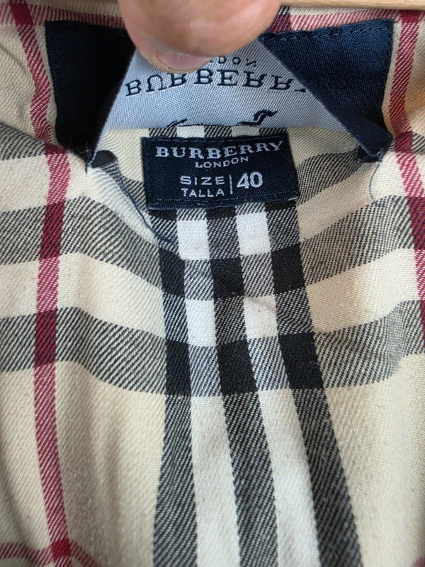 Burberry London Nova Check Lined Hooded Jacket Beige Size 40 Medium