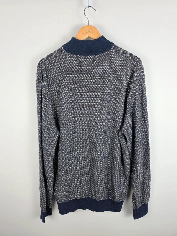 Barbour Jacquard 1/4 Zip Knit Jumper – Size L