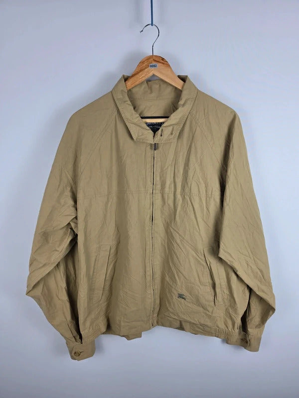 Burberrys Vintage Khaki Cotton Blend Harrington Jacket – Size 52 (fits XL)