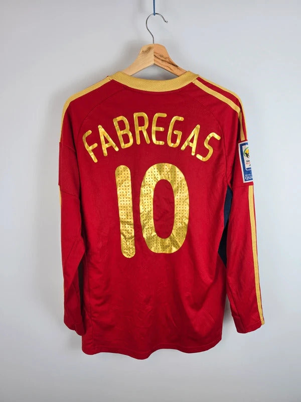 Vintage Spain 2008 Long Sleeve Home Shirt - #10 Fabregas - Size M