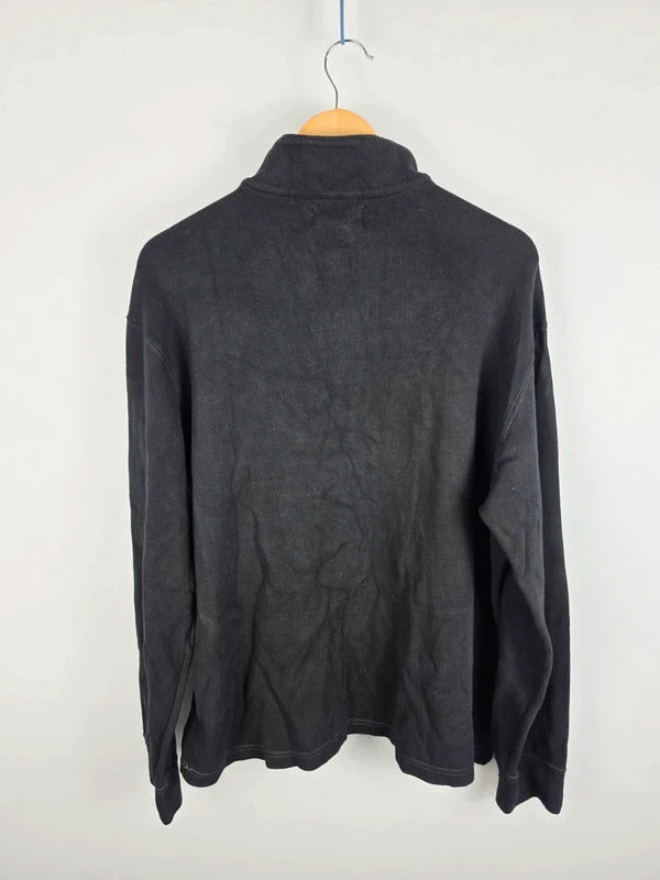 Polo Ralph Lauren Black Quarter-Zip Cotton Pullover – Size L