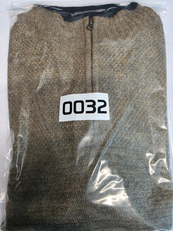 Pendleton Washable Shetland Wool Half Zip Knit Jumper - Large