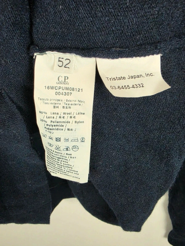 C.P. Company Navy Wool Knit Full-Zip Hoodie – Size 52 (L)