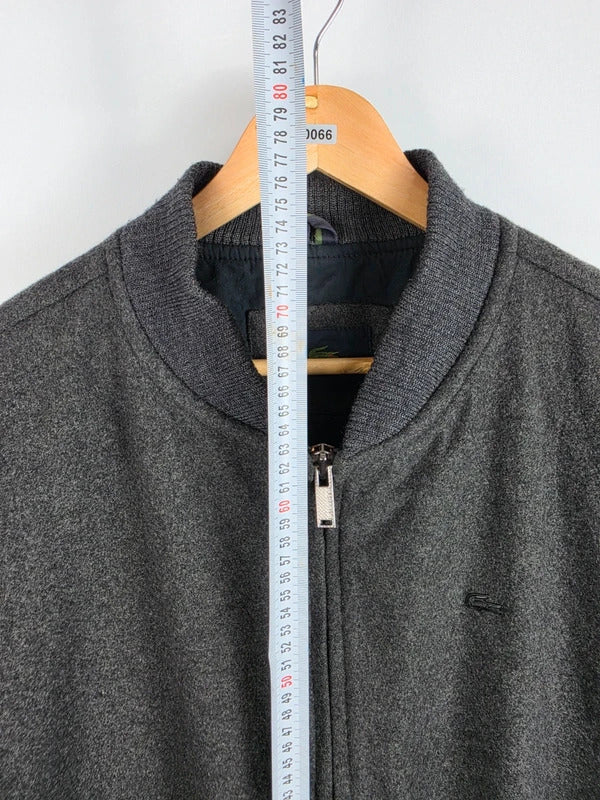 Lacoste Grey Wool-Blend Bomber Jacket – Size 56 (XL)