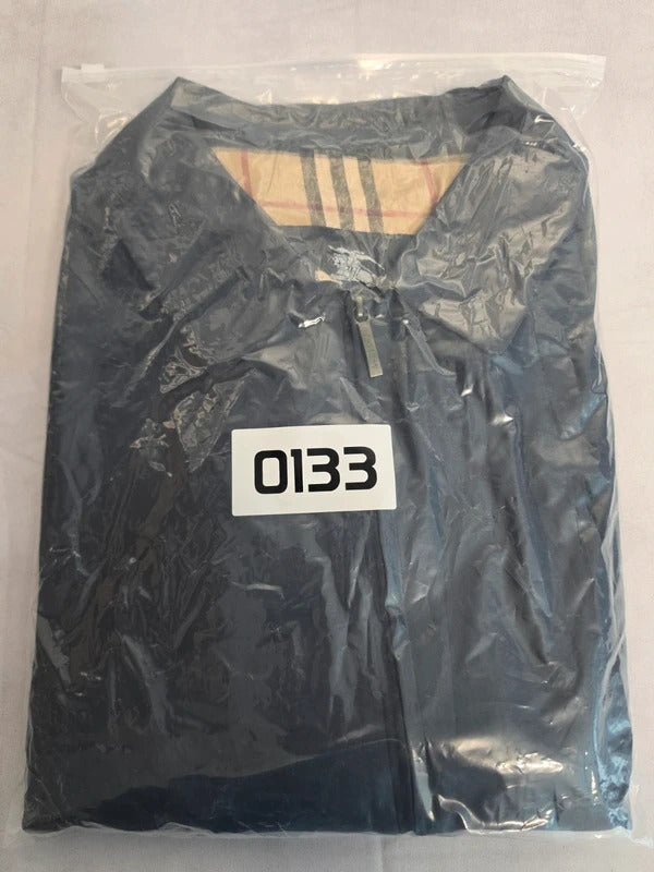 Burberry London Navy Harrington Jacket Nova Check Lined Size 52 Large