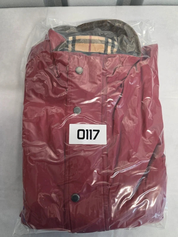 Vintage Burberry London Nova Check Lined Field Jacket Red Size XL