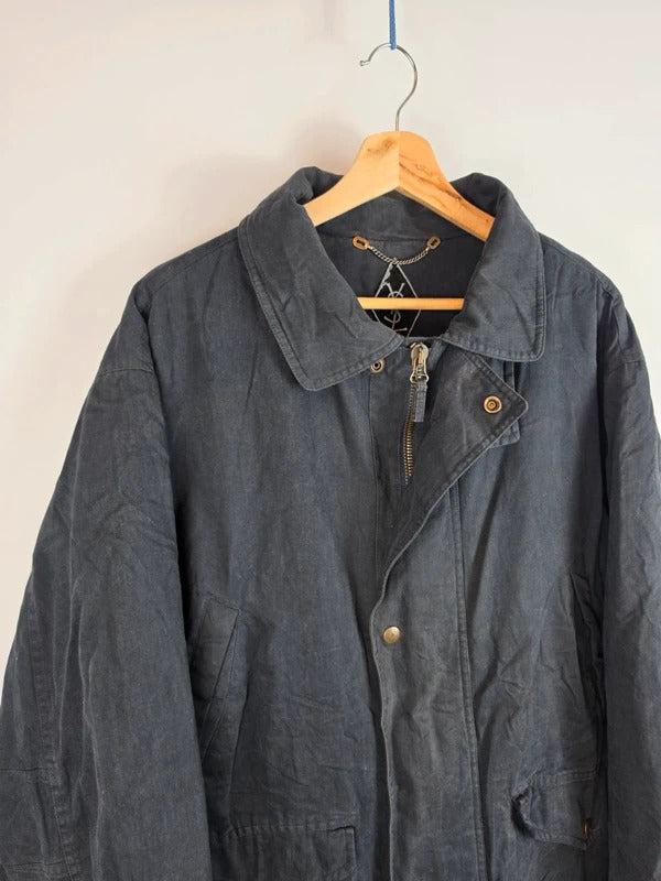 Vintage Yves Saint Laurent Pour Homme Quilted Field Jacket Navy - Size XL