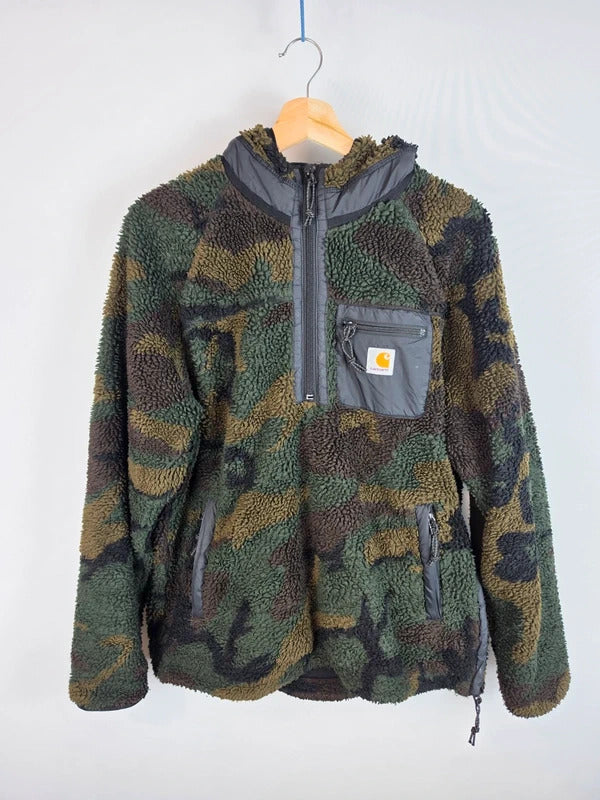 Carhartt WIP Prentis Pullover Fleece Jacket Camo Laurel - Size S