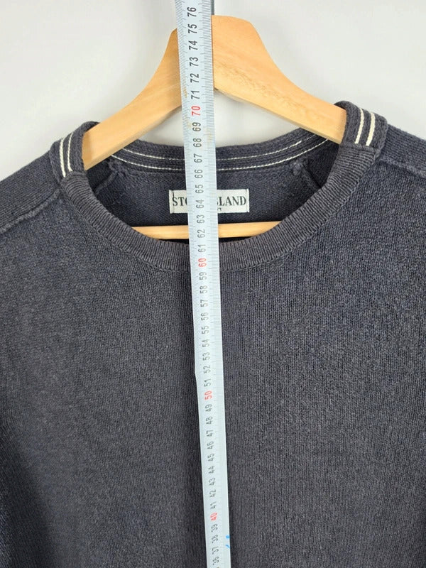 Stone Island Vintage Navy Fine Knit Crew Neck Jumper – Size XL