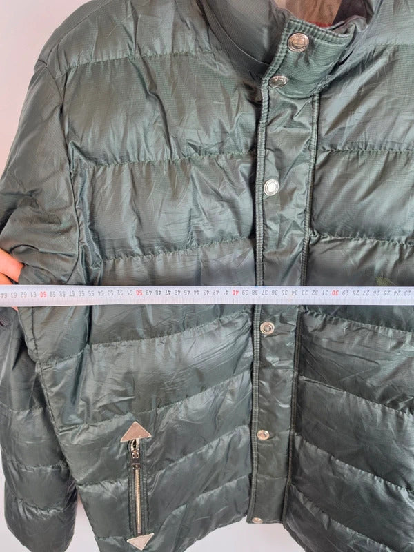 Burberry Brit Down Puffer Jacket Dark Forest Green Nova Check Lined Mens XXL